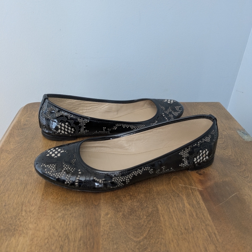 Valentino Garavani Black Floral Flats